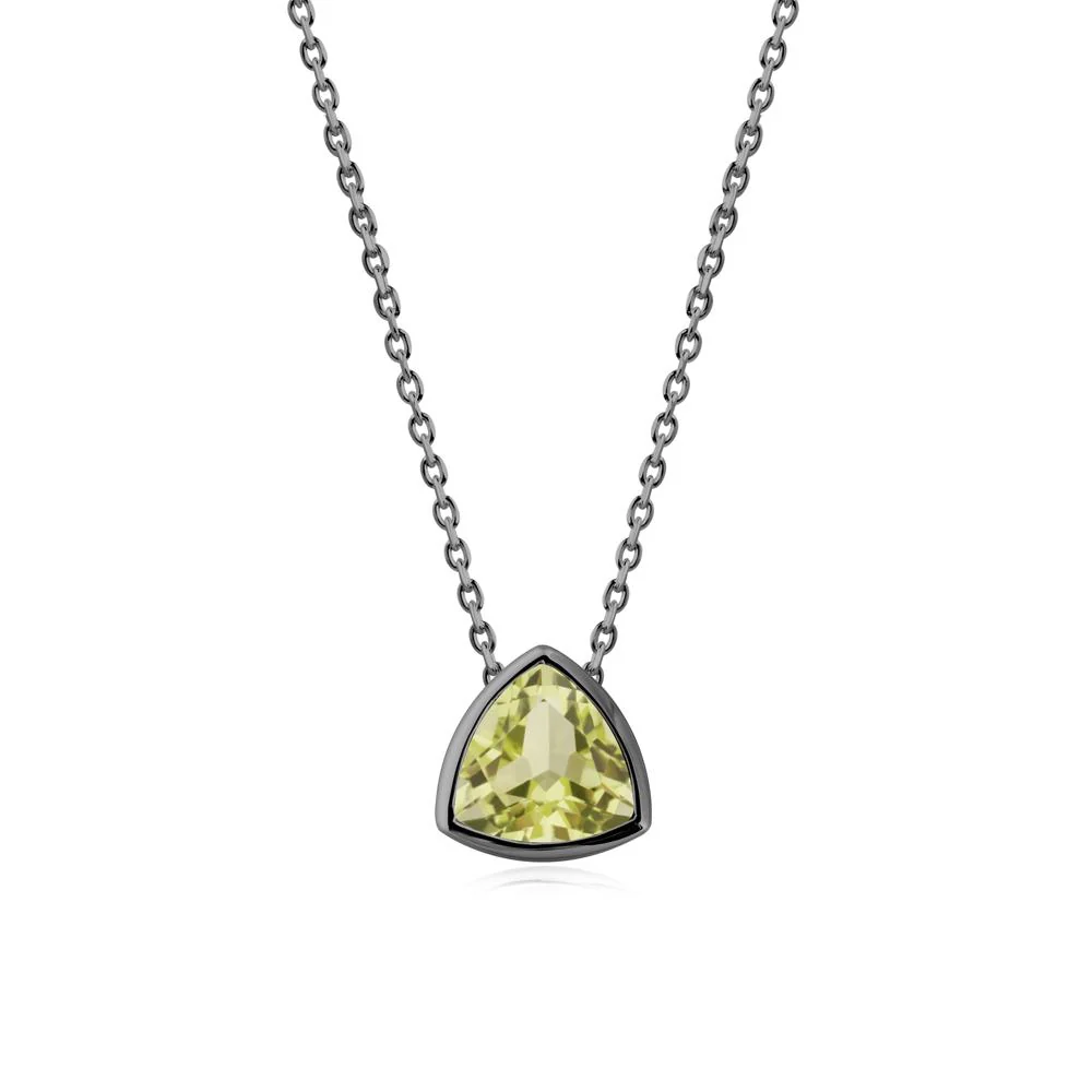 Minimalist Trillion-Cut Lemon Quartz Necklace - Image 9