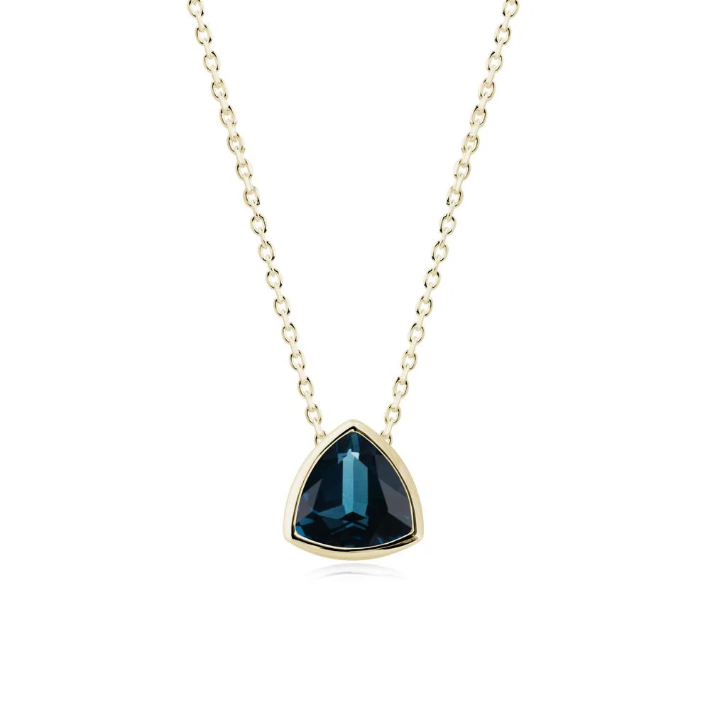 Minimalist Trillion-Cut London Blue Topaz Necklace - Image 3
