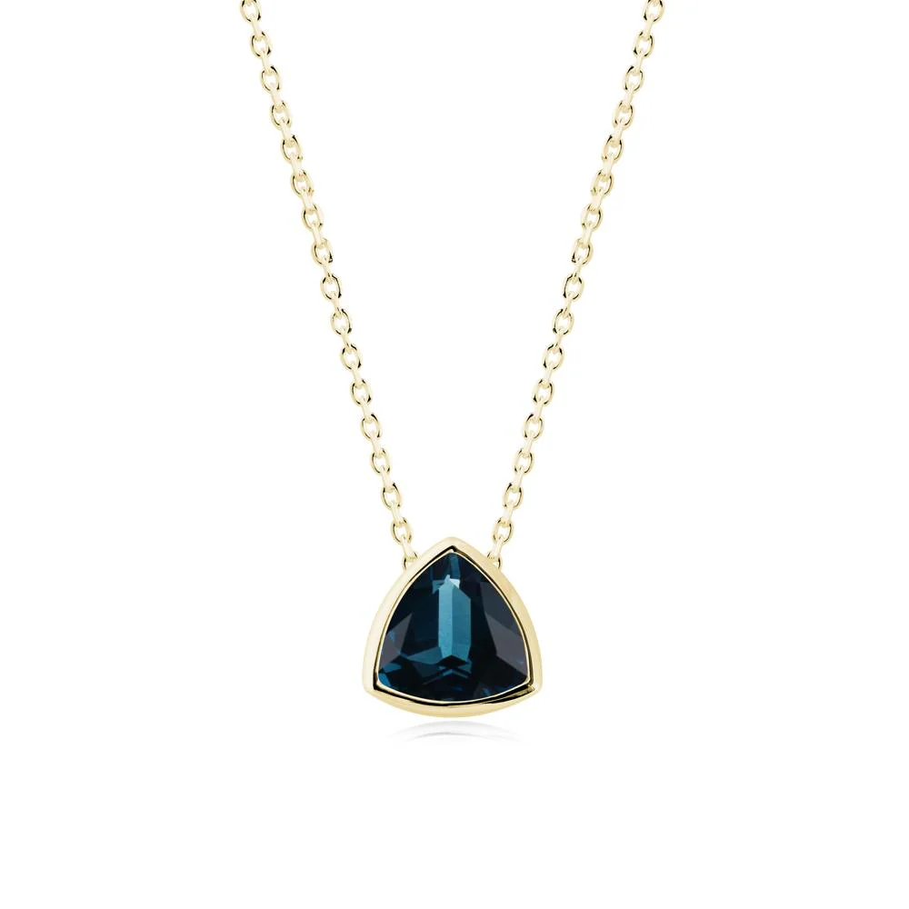 Minimalist Trillion-Cut London Blue Topaz Necklace - Image 5