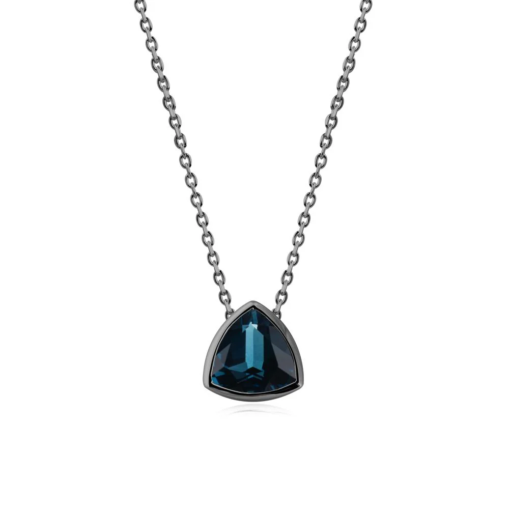 Minimalist Trillion-Cut London Blue Topaz Necklace - Image 6