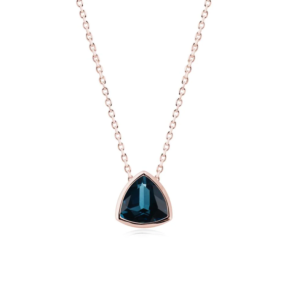 Minimalist Trillion-Cut London Blue Topaz Necklace - Image 9