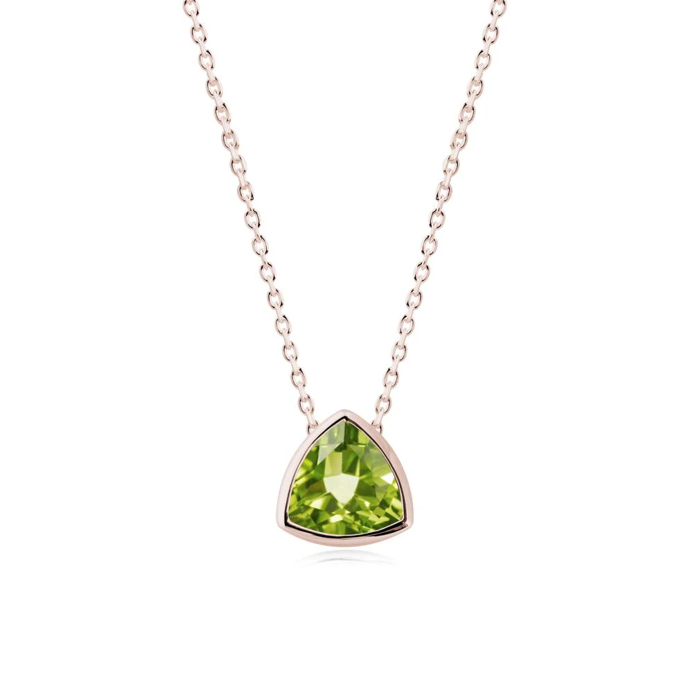 Minimalist Trillion-Cut Peridot Necklace - Image 2