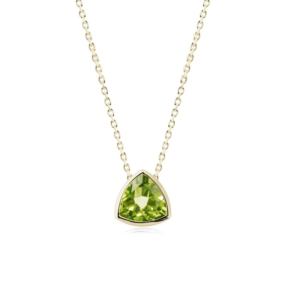 Minimalist Trillion-Cut Peridot Necklace - Image 3