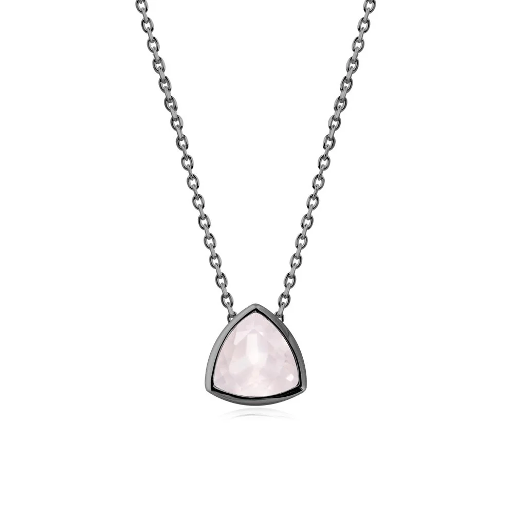 Minimalist Trillion-Cut Rose Quartz Necklace - Image 5