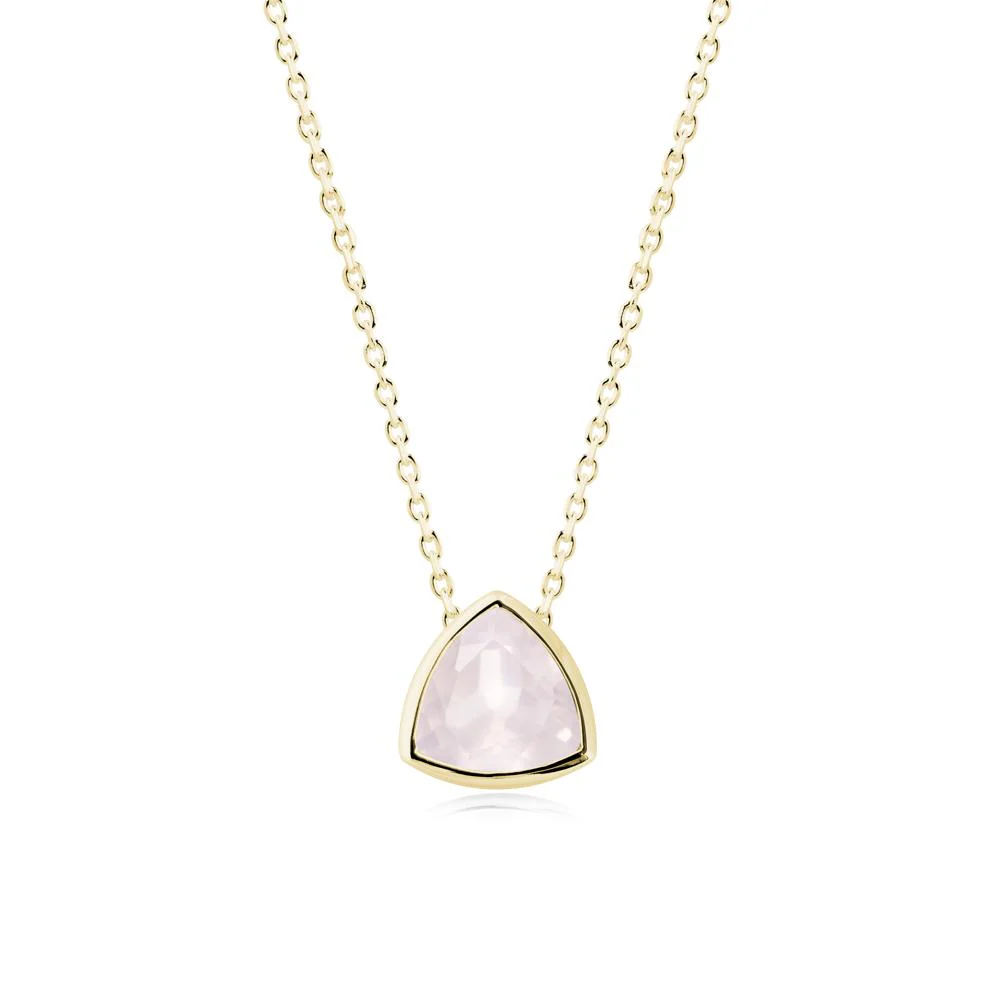 Minimalist Trillion-Cut Rose Quartz Necklace - Image 9
