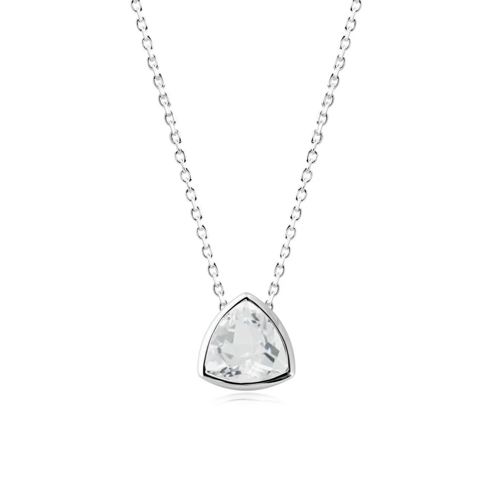 Minimalist Trillion-Cut White Topaz Necklace - Image 2