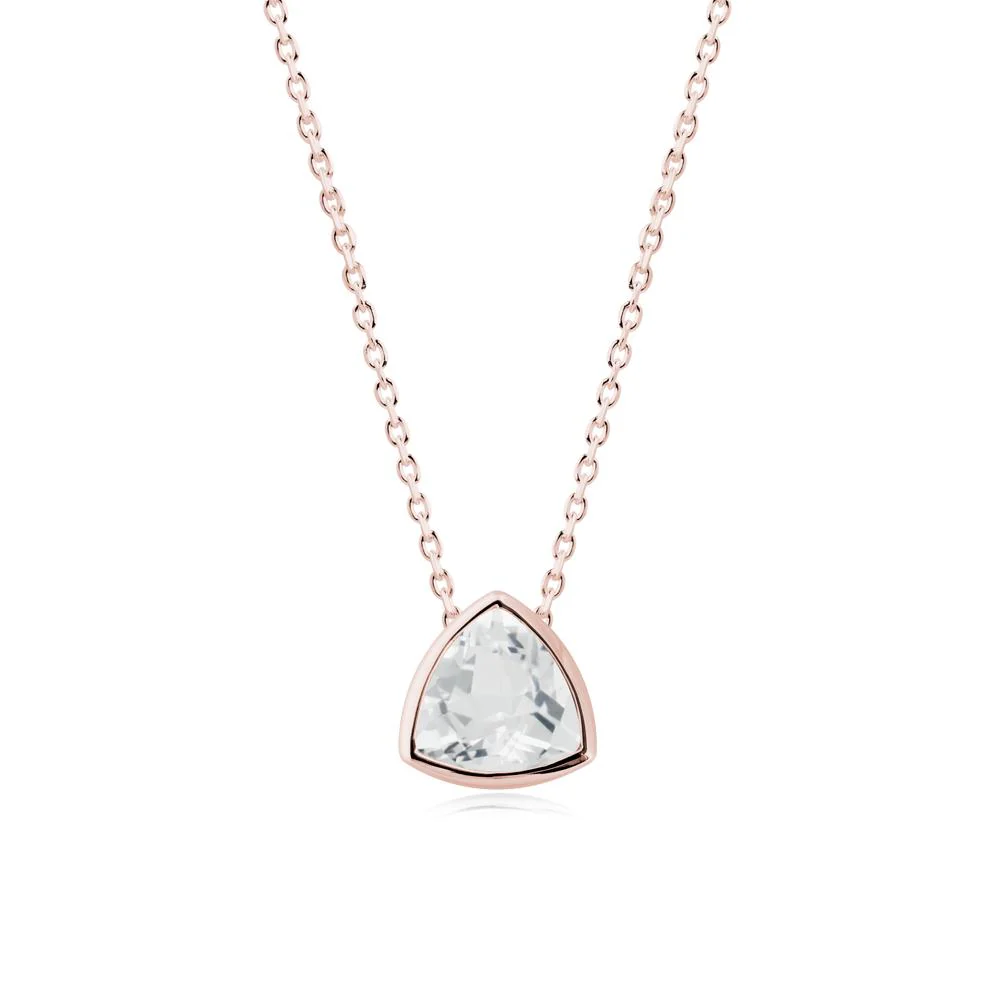 Minimalist Trillion-Cut White Topaz Necklace - Image 7