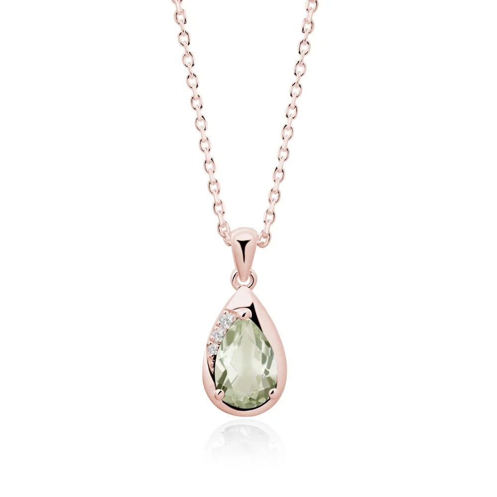 Modernist Pear Shaped Green Amethyst Necklace - Image 7