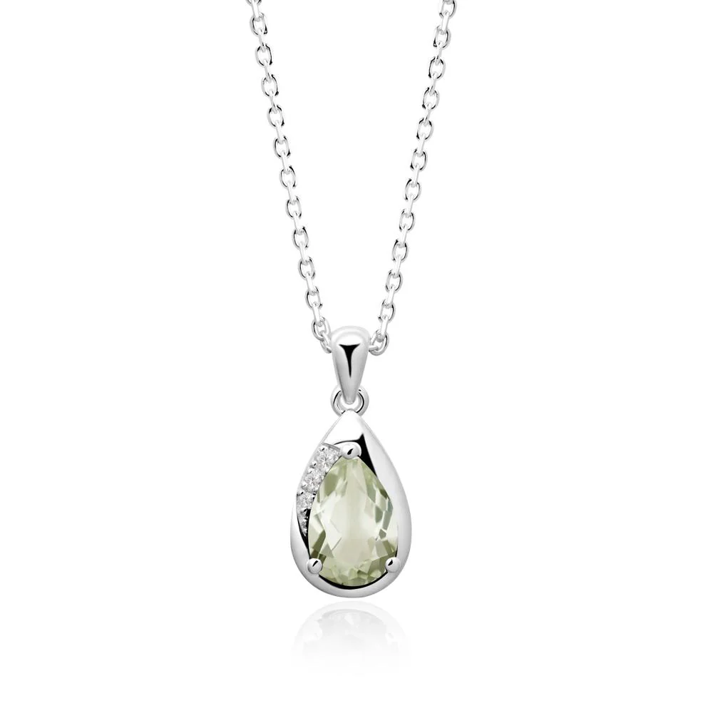 Modernist Pear Shaped Green Amethyst Necklace - Image 9