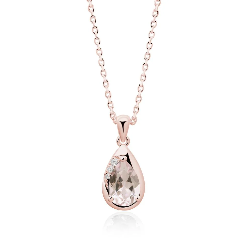 Modernist Pear Shaped Morganite Necklace - Image 7