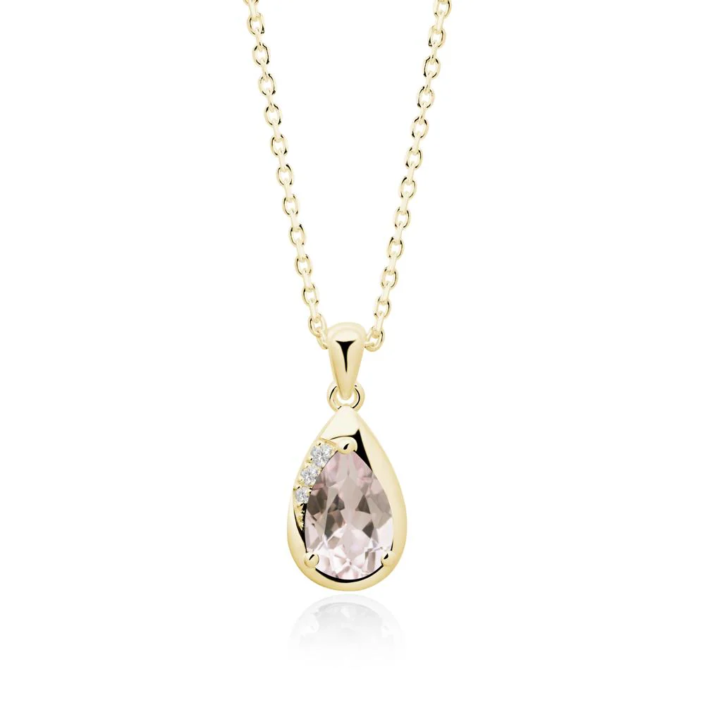 Modernist Pear Shaped Morganite Necklace - Image 9