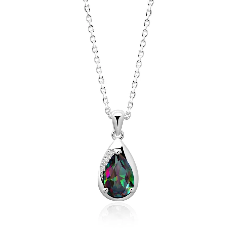 Modernist Pear Shaped Mystic Topaz Necklace - Image 7