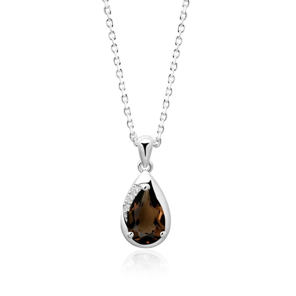 Modernist Pear Shaped Smoky Quartz Necklace - Image 5