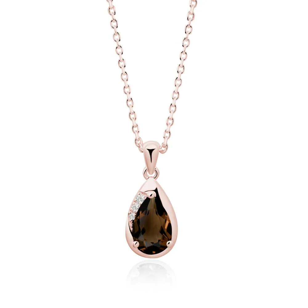 Modernist Pear Shaped Smoky Quartz Necklace - Image 6
