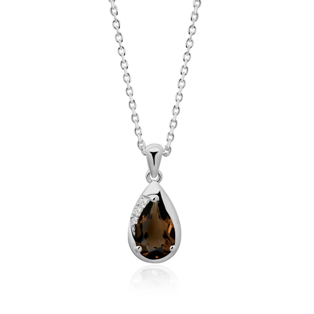 Modernist Pear Shaped Smoky Quartz Necklace - Image 8