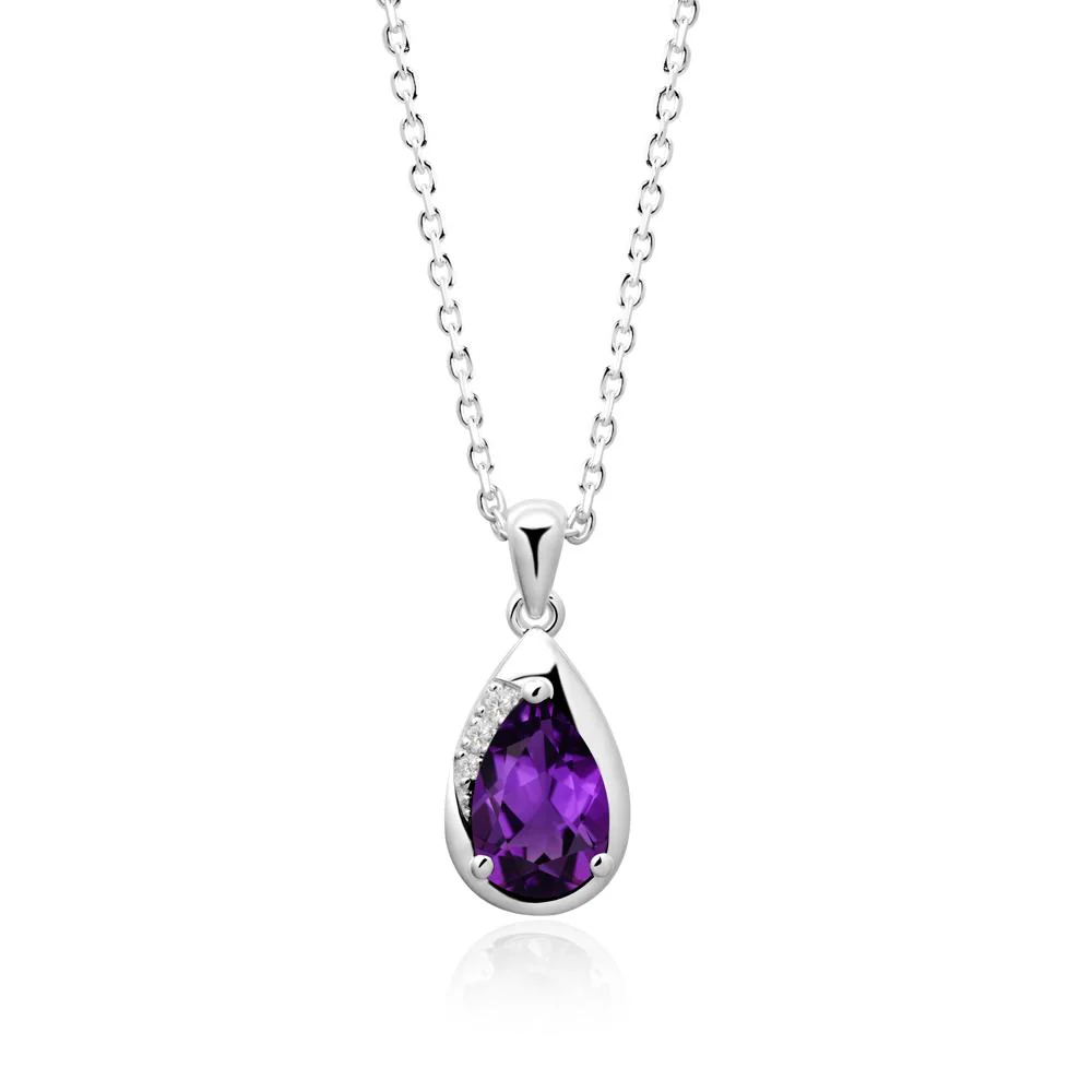 Modernist Teardrop Amethyst Necklace