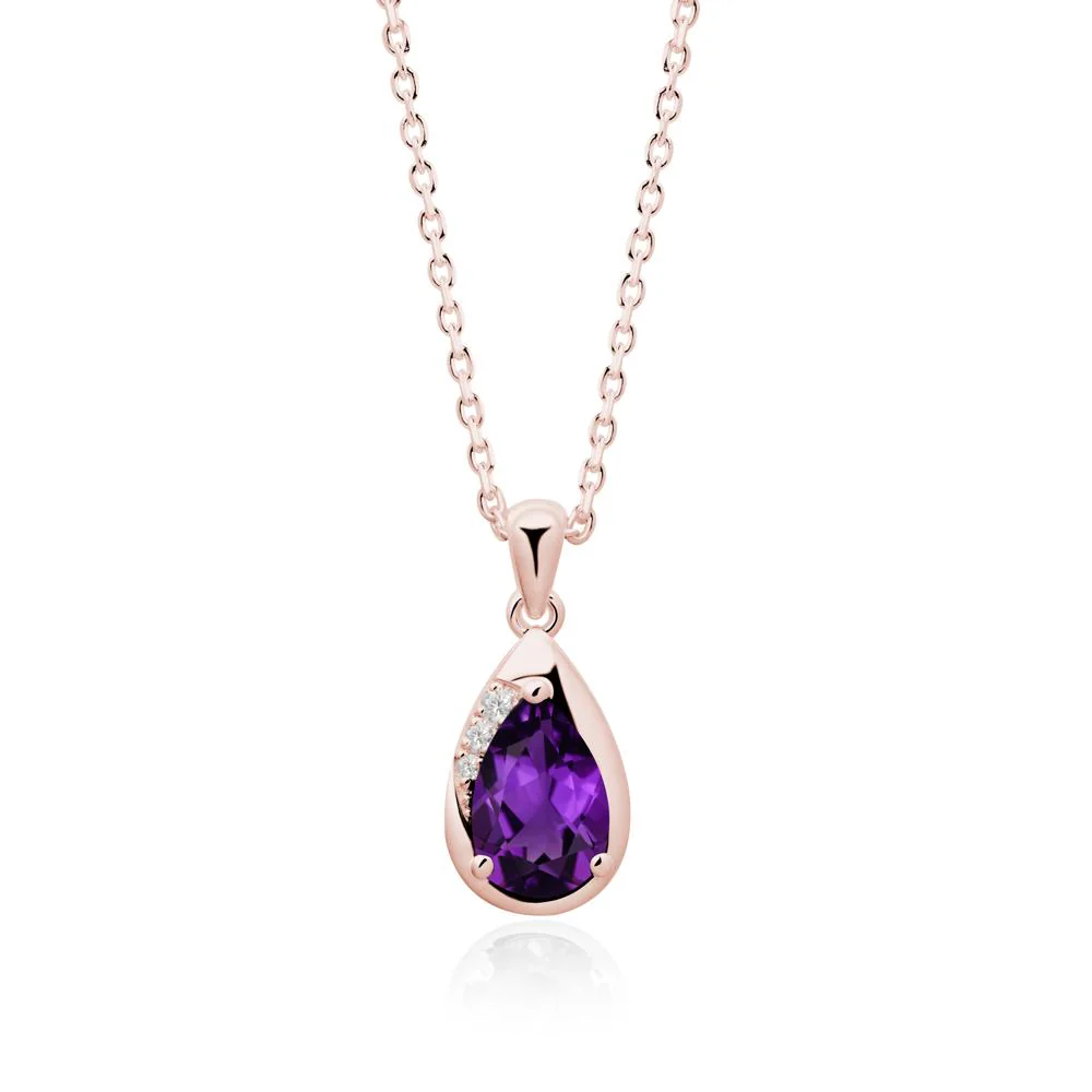 Modernist Teardrop Amethyst Necklace - Image 2