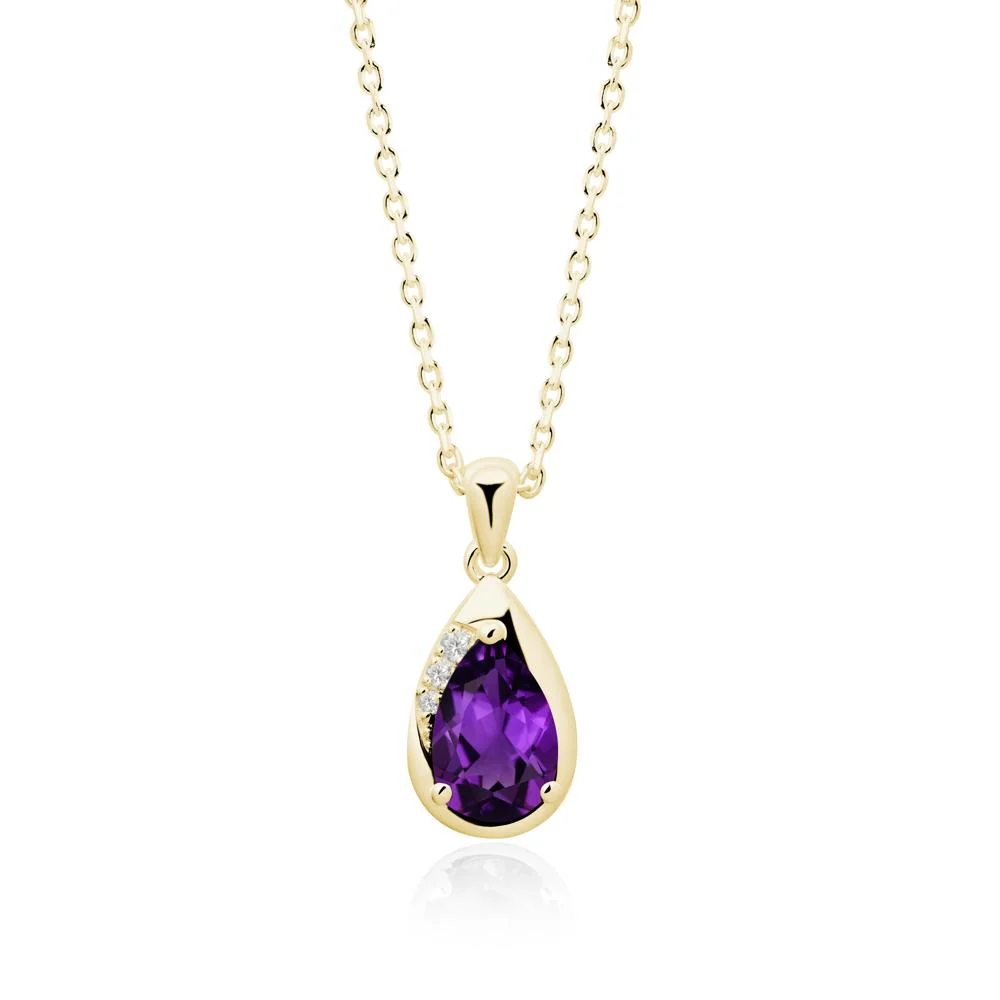 Modernist Teardrop Amethyst Necklace - Image 4