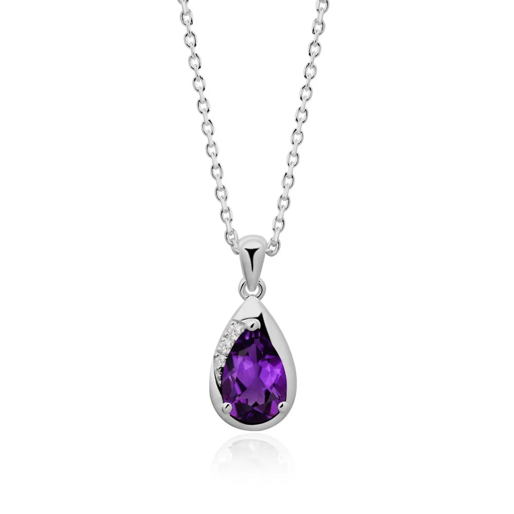 Modernist Teardrop Amethyst Necklace - Image 7