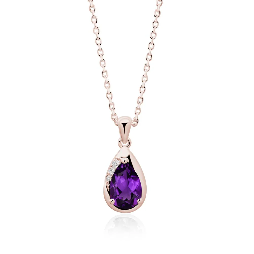 Modernist Teardrop Amethyst Necklace - Image 9