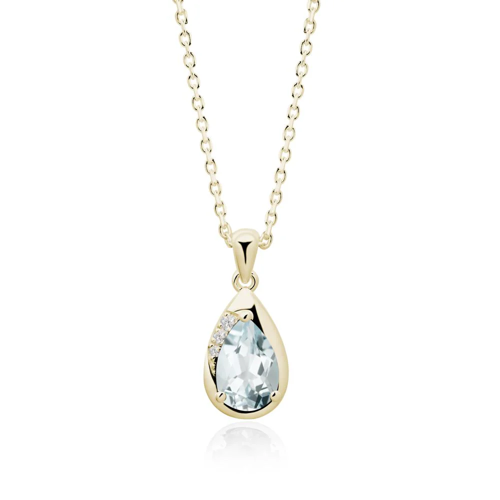 Modernist Teardrop Aquamarine Pendant - Image 2