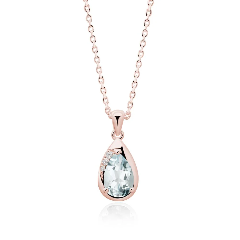 Modernist Teardrop Aquamarine Pendant - Image 3