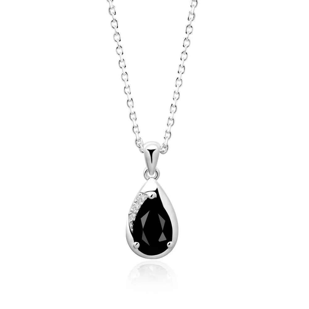 Modernist Teardrop Black Spinel Pendant - Image 4