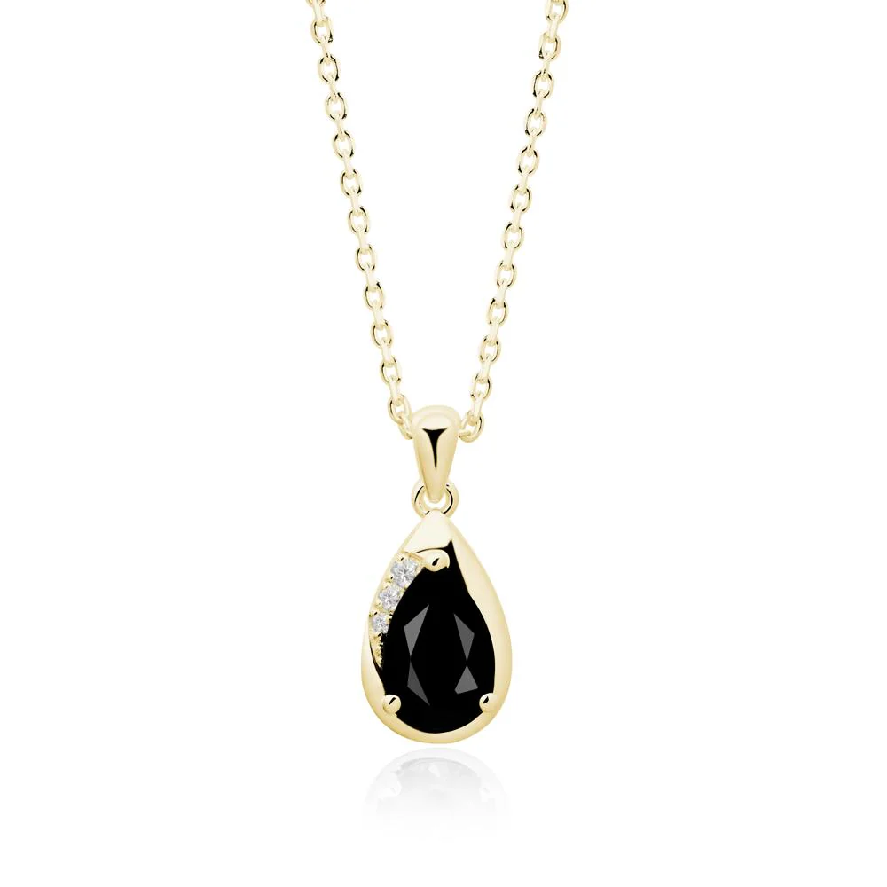 Modernist Teardrop Black Spinel Pendant - Image 5
