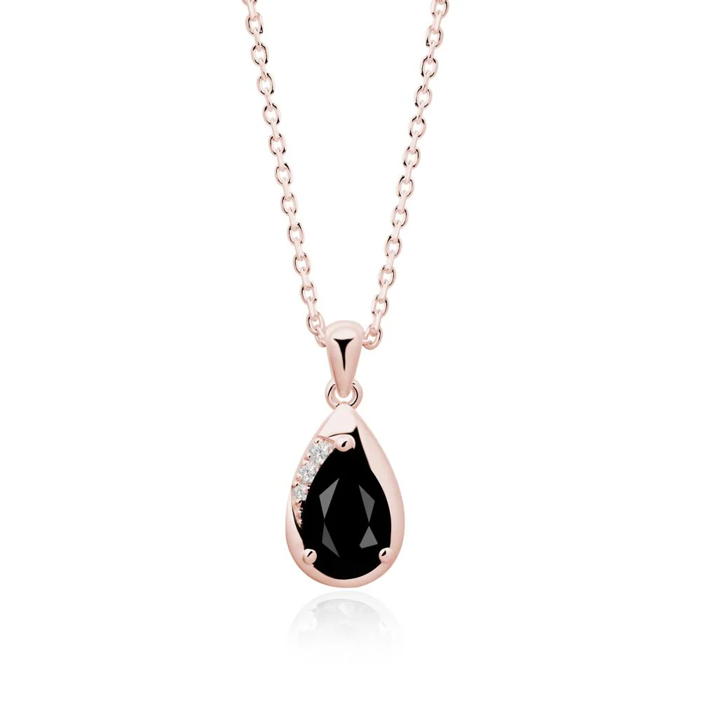 Modernist Teardrop Black Spinel Pendant - Image 7