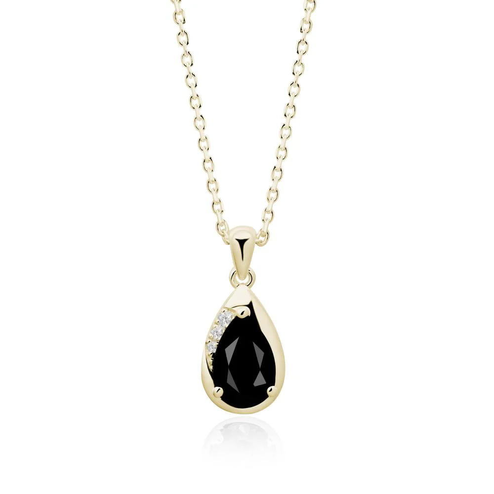 Modernist Teardrop Black Spinel Pendant - Image 8