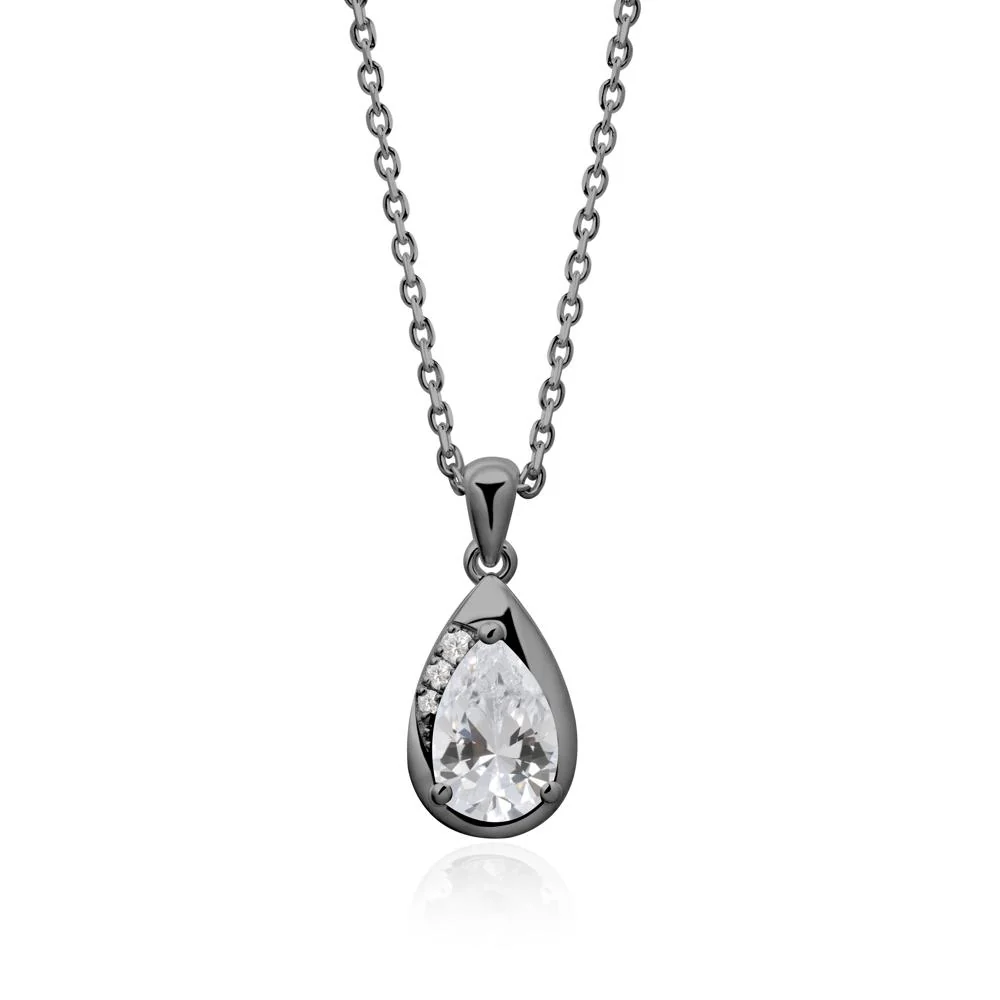 Modernist Teardrop Cubic Zirconia Pendant - Image 2
