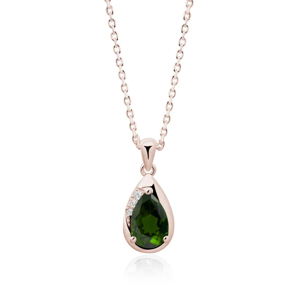 Modernist Teardrop Diopside Necklace - Image 5