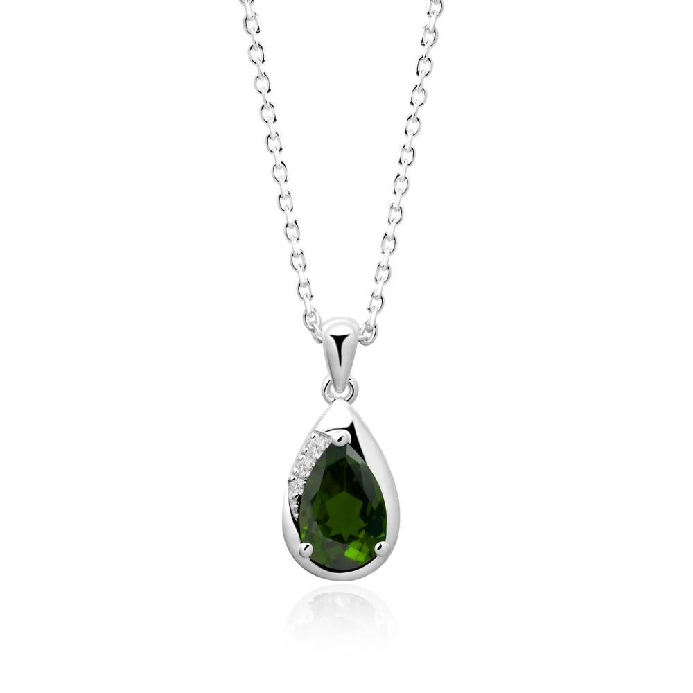 Modernist Teardrop Diopside Necklace - Image 6