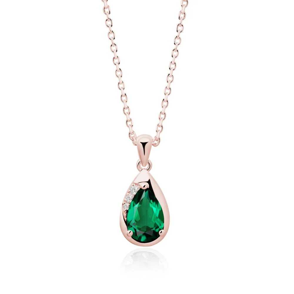Modernist Teardrop Emerald Necklace - Image 7