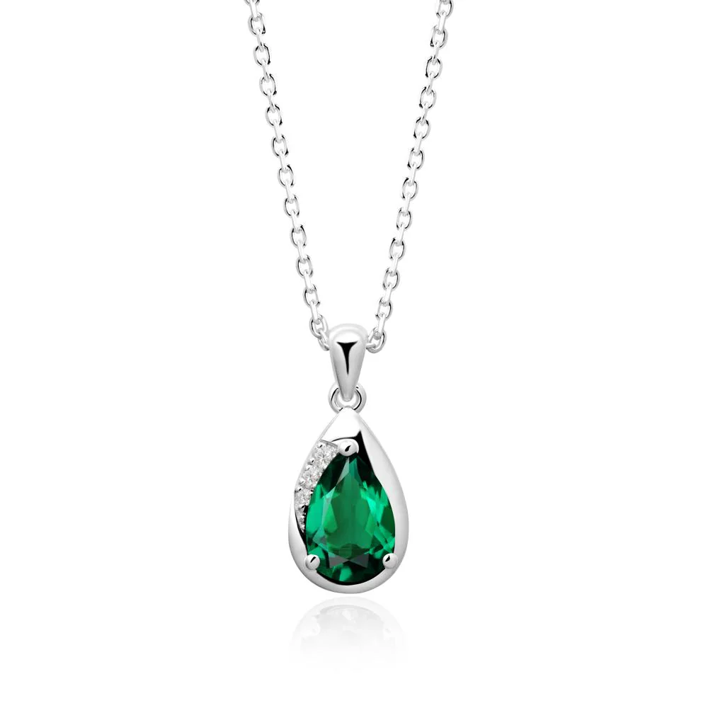 Modernist Teardrop Emerald Necklace - Image 9