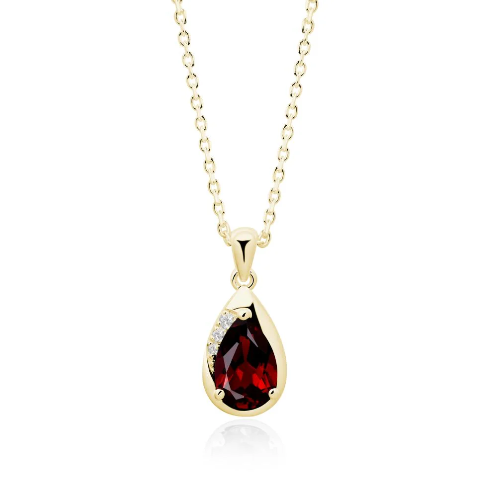 Modernist Teardrop Garnet Pendant - Image 2