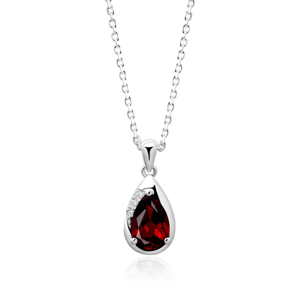 Modernist Teardrop Garnet Pendant - Image 3