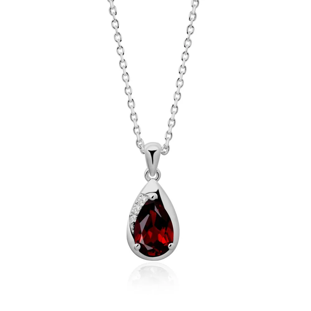 Modernist Teardrop Garnet Pendant - Image 9