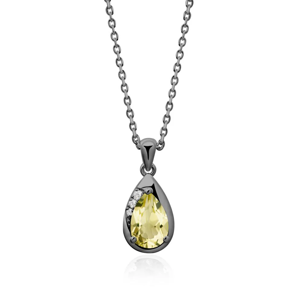 Modernist Teardrop Lemon Quartz Necklace - Image 4