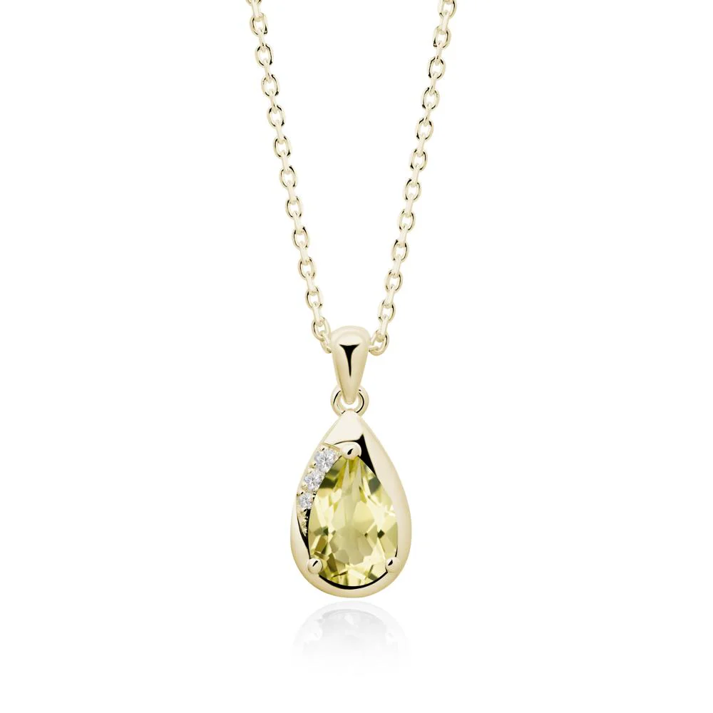 Modernist Teardrop Lemon Quartz Necklace - Image 5