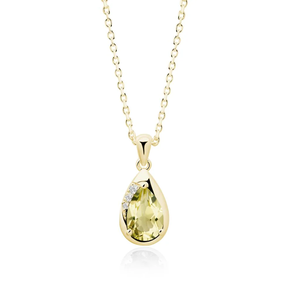 Modernist Teardrop Lemon Quartz Necklace - Image 9