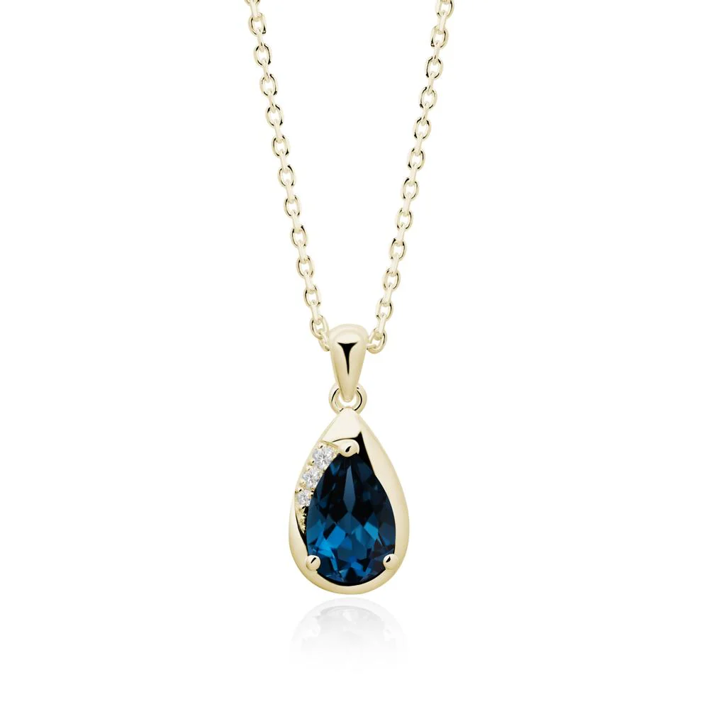 Modernist Teardrop London Blue Topaz Necklace - Image 2