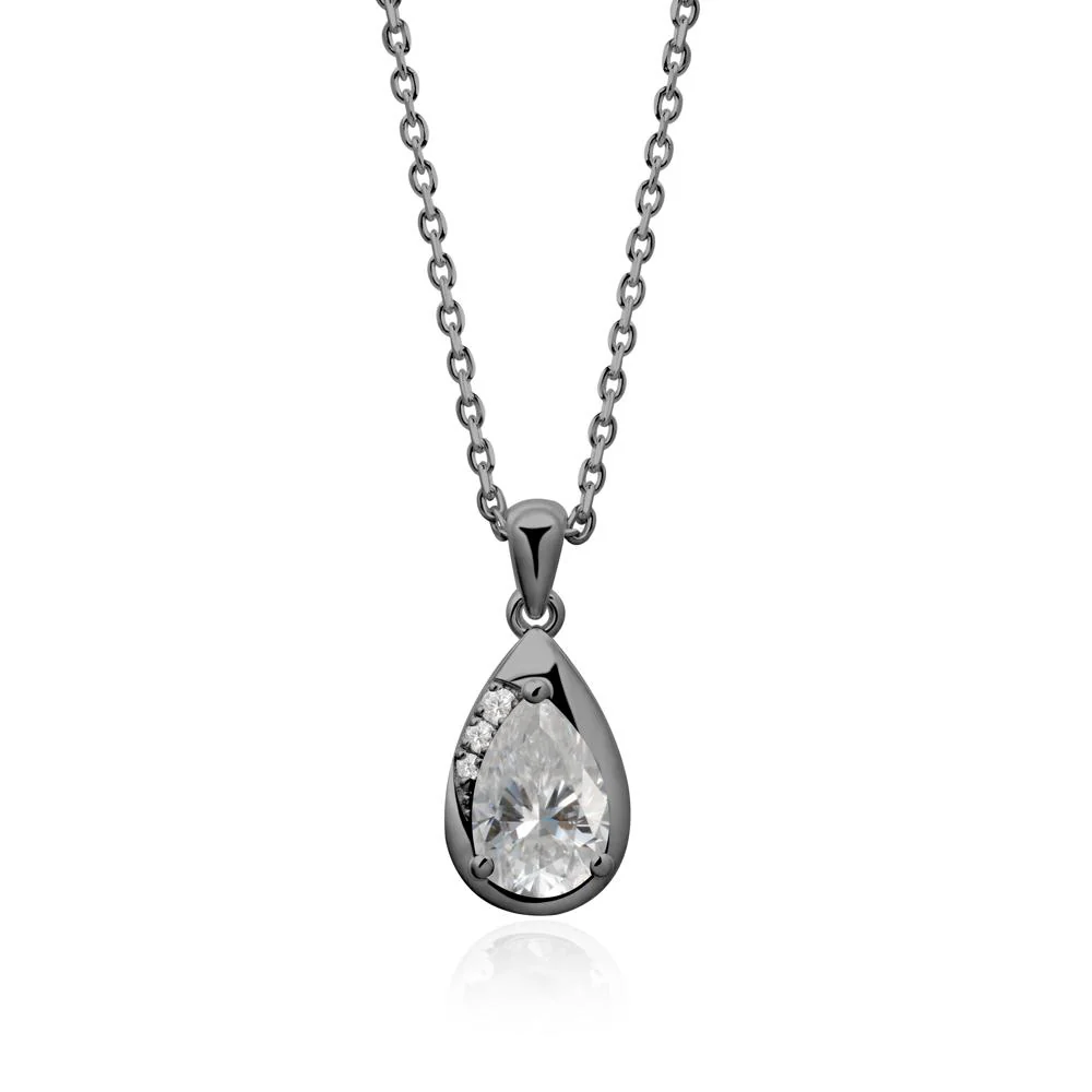 Modernist Teardrop Moissanite Pendant - Image 6
