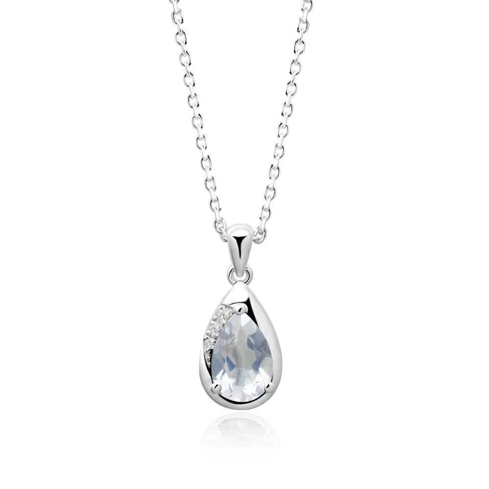Modernist Teardrop Moonstone Necklace - Image 9