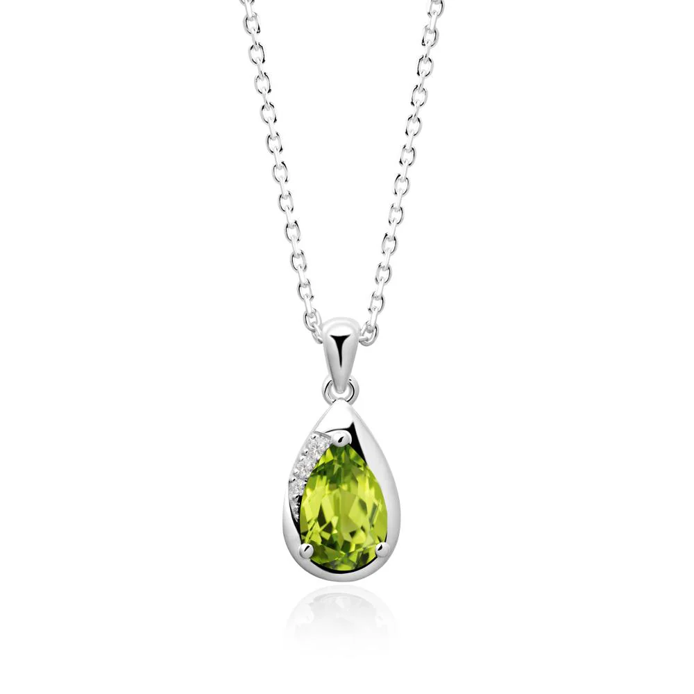 Modernist Teardrop Peridot Pendant - Image 5