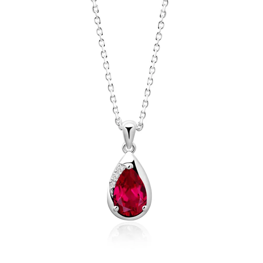 Modernist Teardrop Ruby Pendant - Image 8