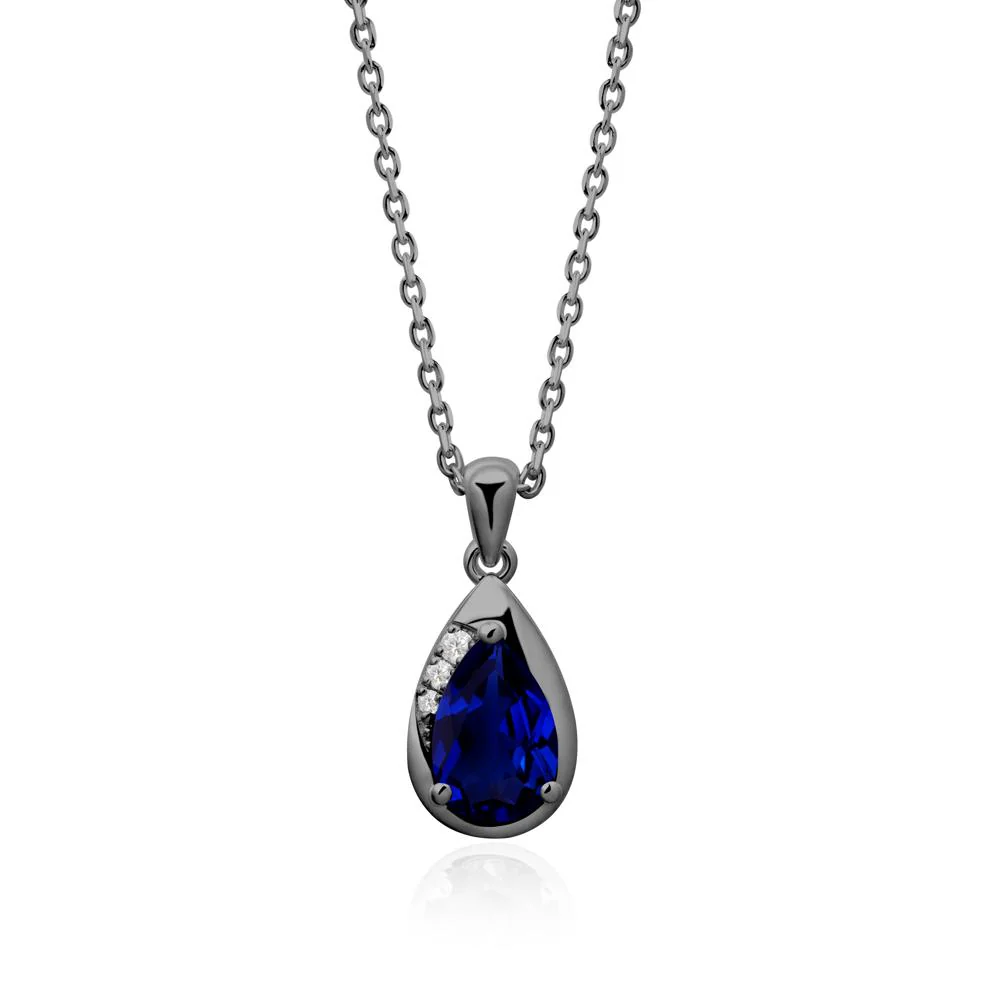Modernist Teardrop Sapphire Necklace