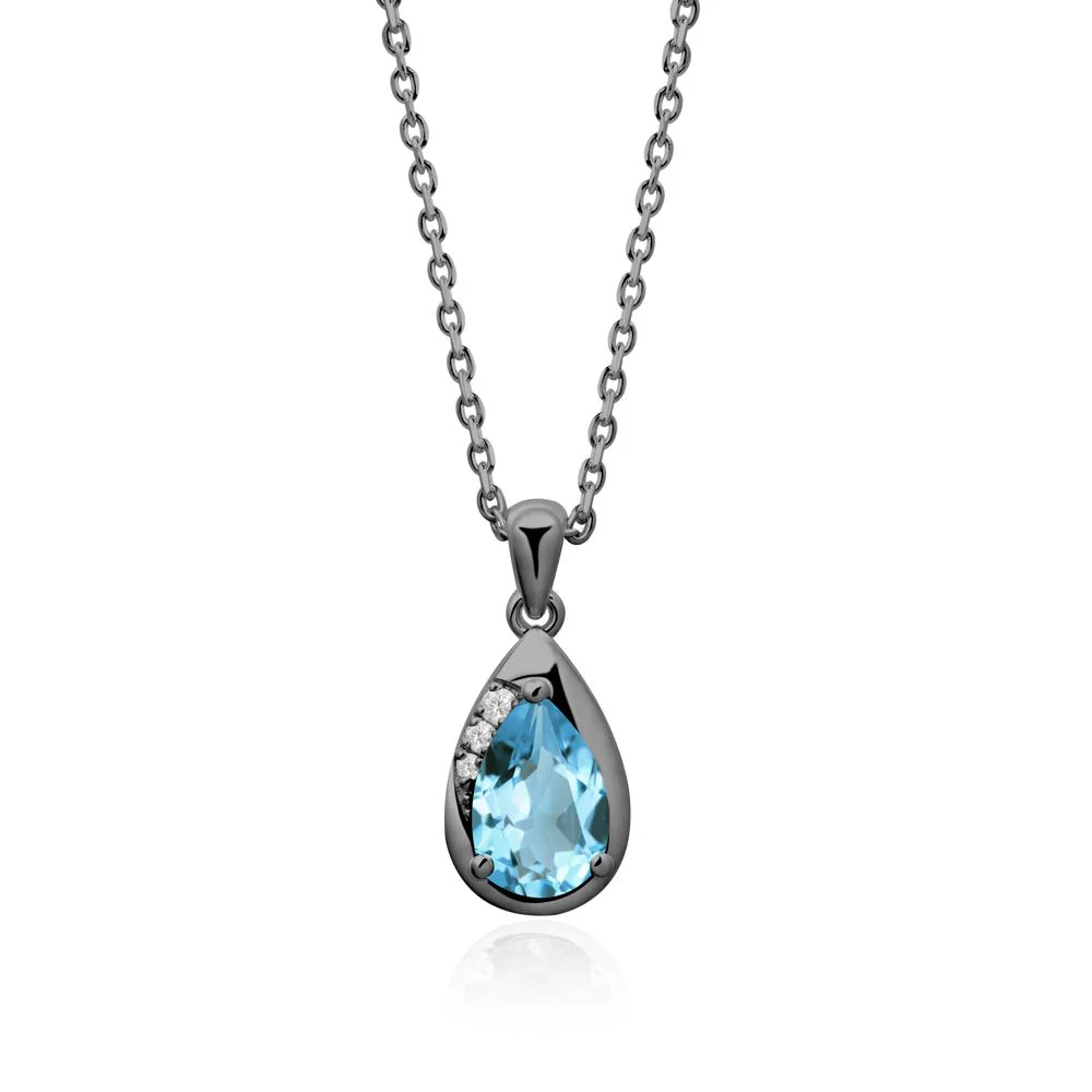 Modernist Teardrop Swiss Blue Topaz Necklace - Image 8