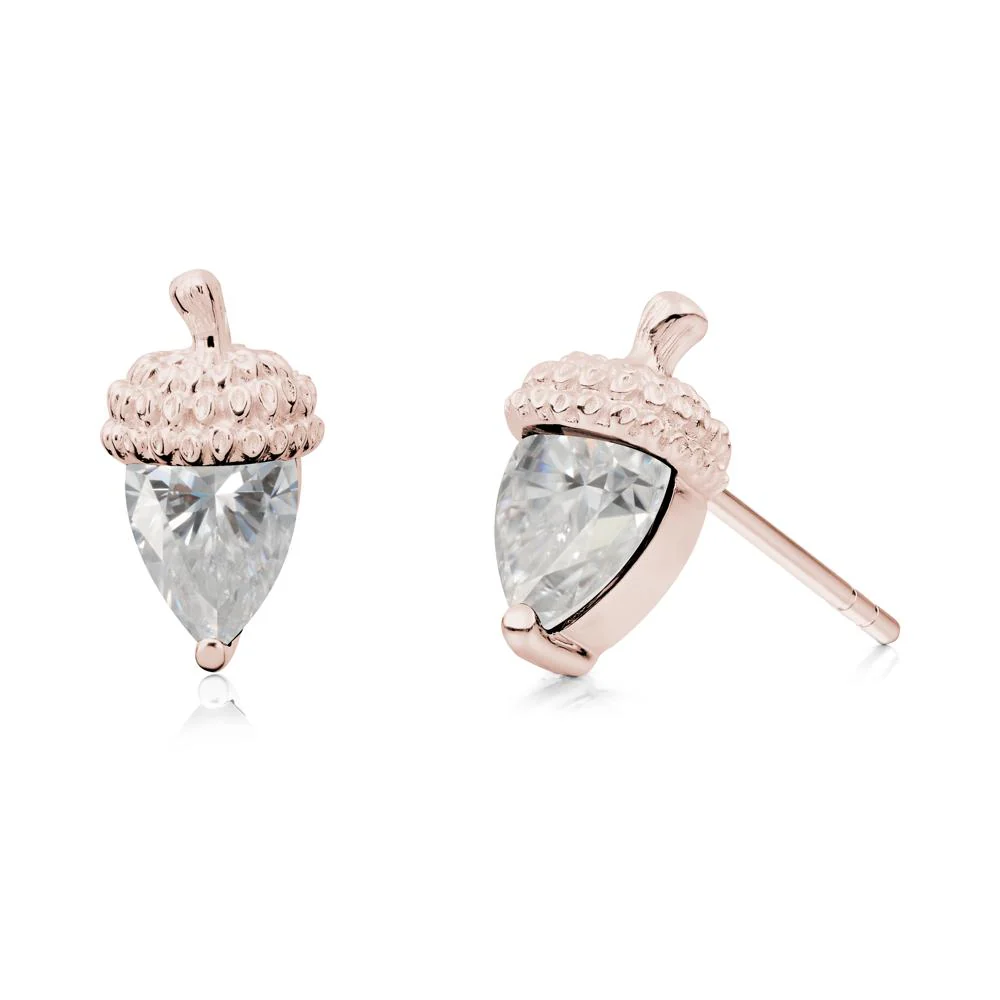Moissanite Acorn Earrings - Image 3