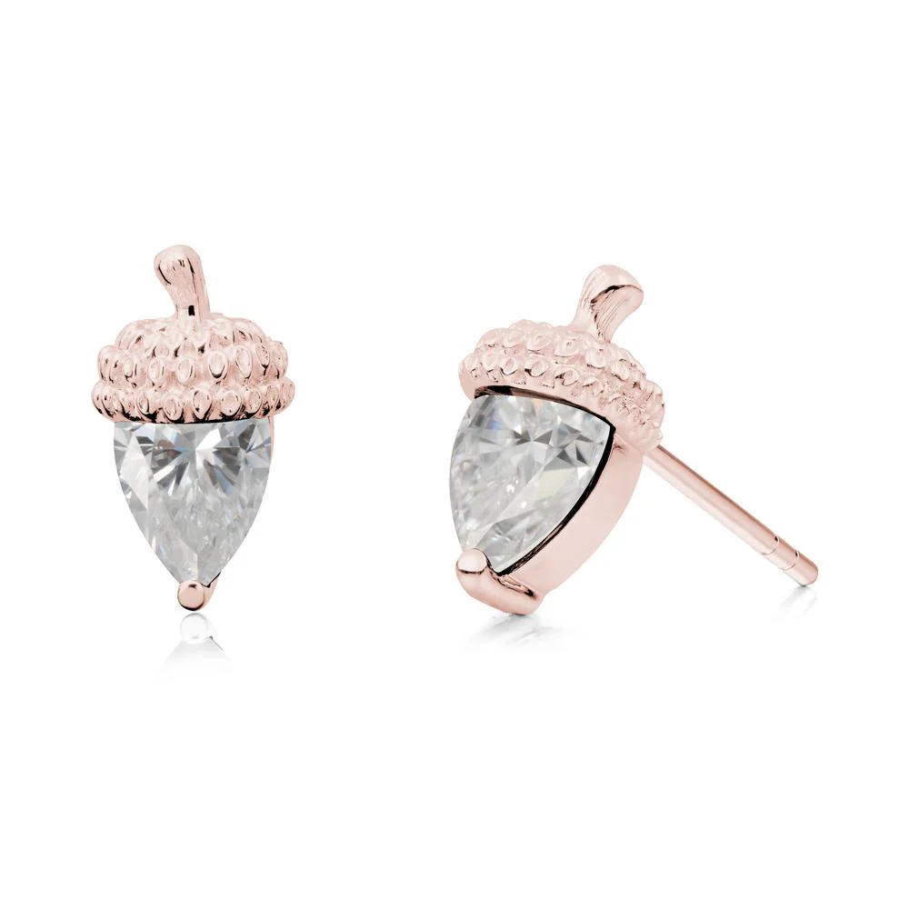 Moissanite Acorn Earrings - Image 5
